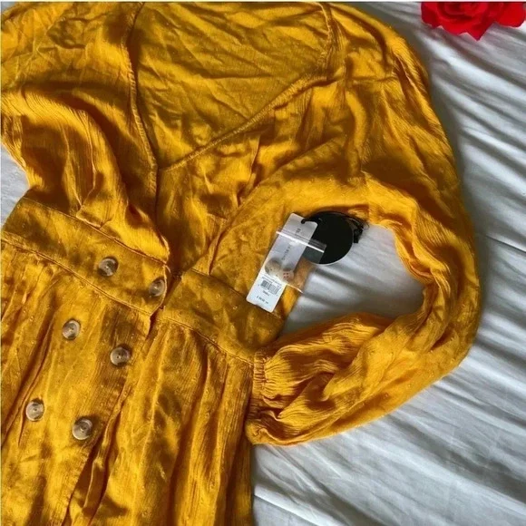 Revolve Amuse Society Georgie mustard yellow dress - Picture 4 of 12